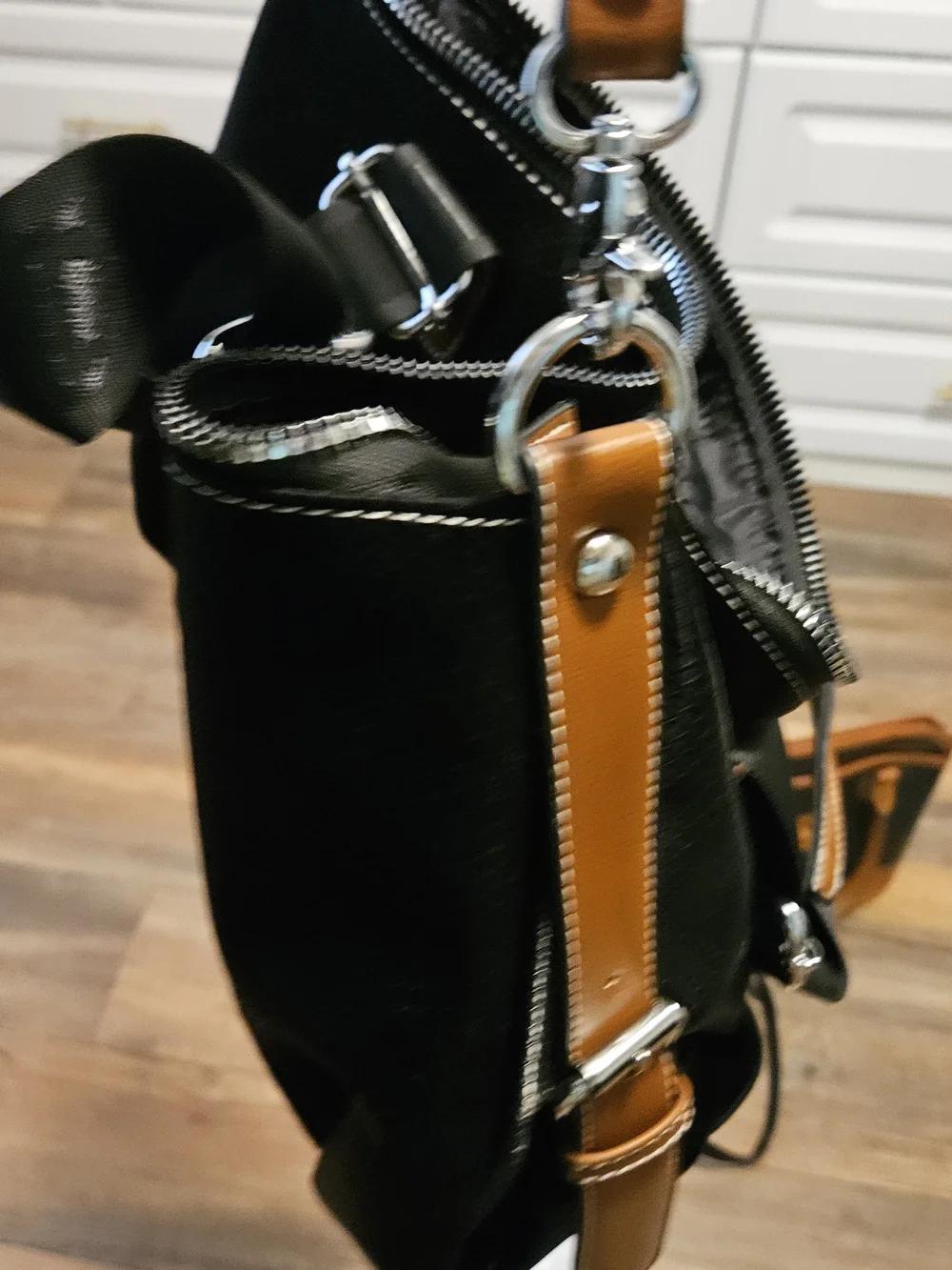Women’s Black and Brown Accent Satchel Bag